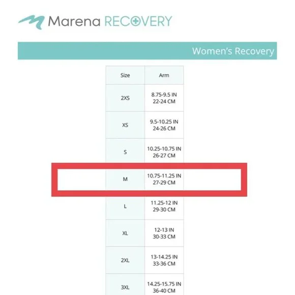 Marena Recovery Compression Sleeves Women's Size M Medium 3/4 Sleeve Arm - Picture 11 of 14